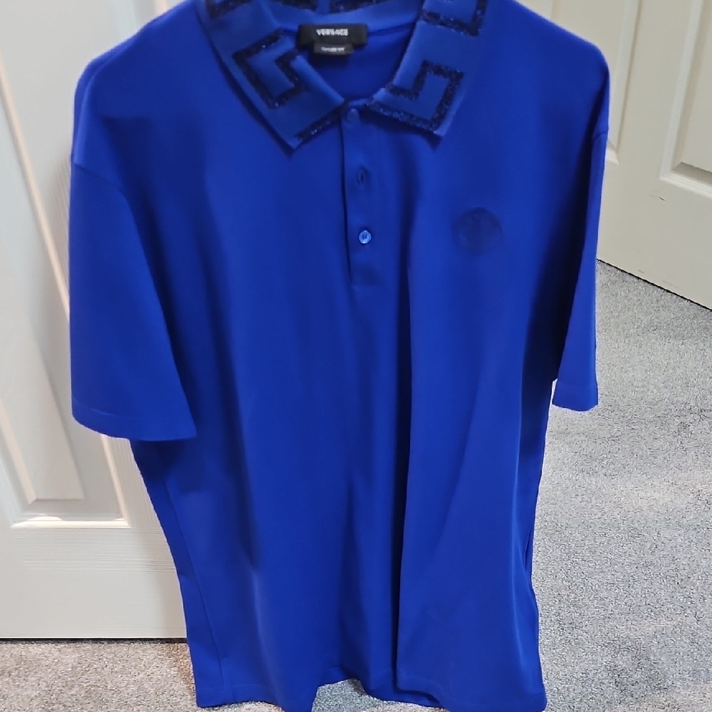 Versace Blue Polo Shirt Classic Style